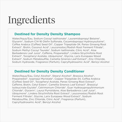 Briogeo Destined for Density Caffeine + Biotin Peptide Density Shampoo & Conditioner Duo | Increases Hair Thickness and Volume for Fine or Thinning Hair | Sulfate-Free | Vegan & Cruelty-Free