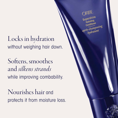 Oribe Supershine Discovery Travel Set - Hydrates Dry Hair, Adds Shine & Smooths Frizz - For All Hair Types - Hydrating Shampoo (2.5 oz), Conditioner (1.7 oz) & Styling Cream (1.7 oz)