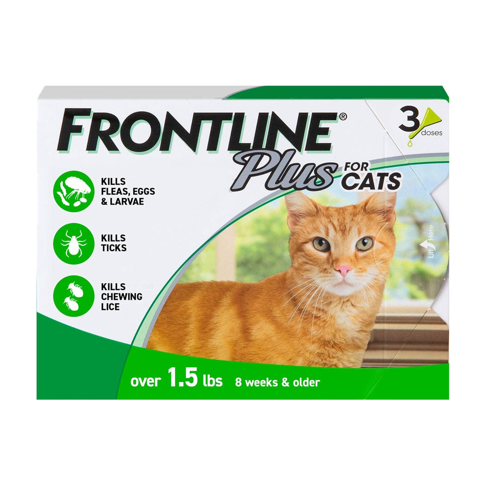 FRONTLINE Plus Flea and Tick Treatment for Cats Over 1.5 lbs. 3 Treatments