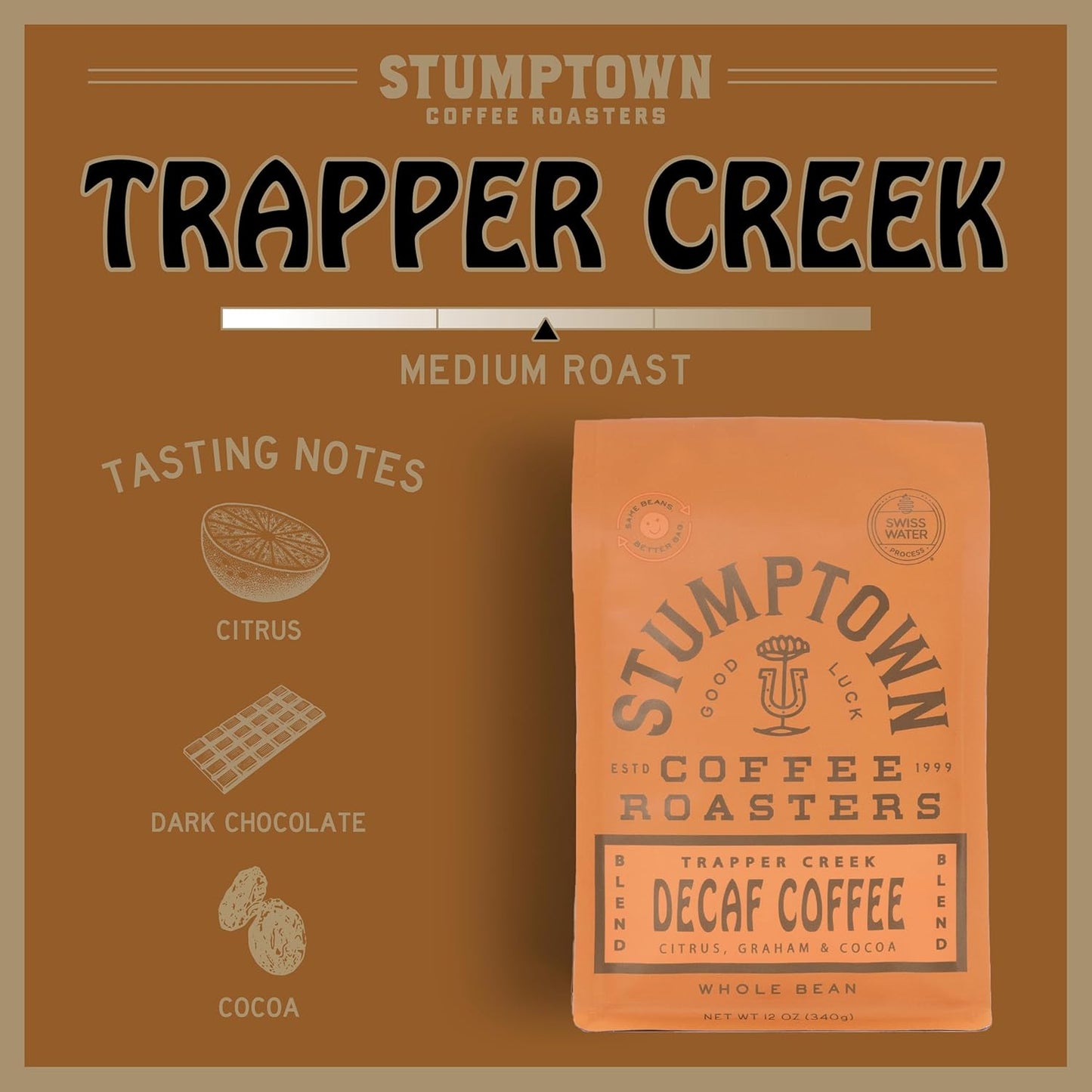 Stumptown Coffee Roasters, Dark Roast Whole Bean Coffee, 100% Arabica Coffee - Trapper Creek, 12oz Bag