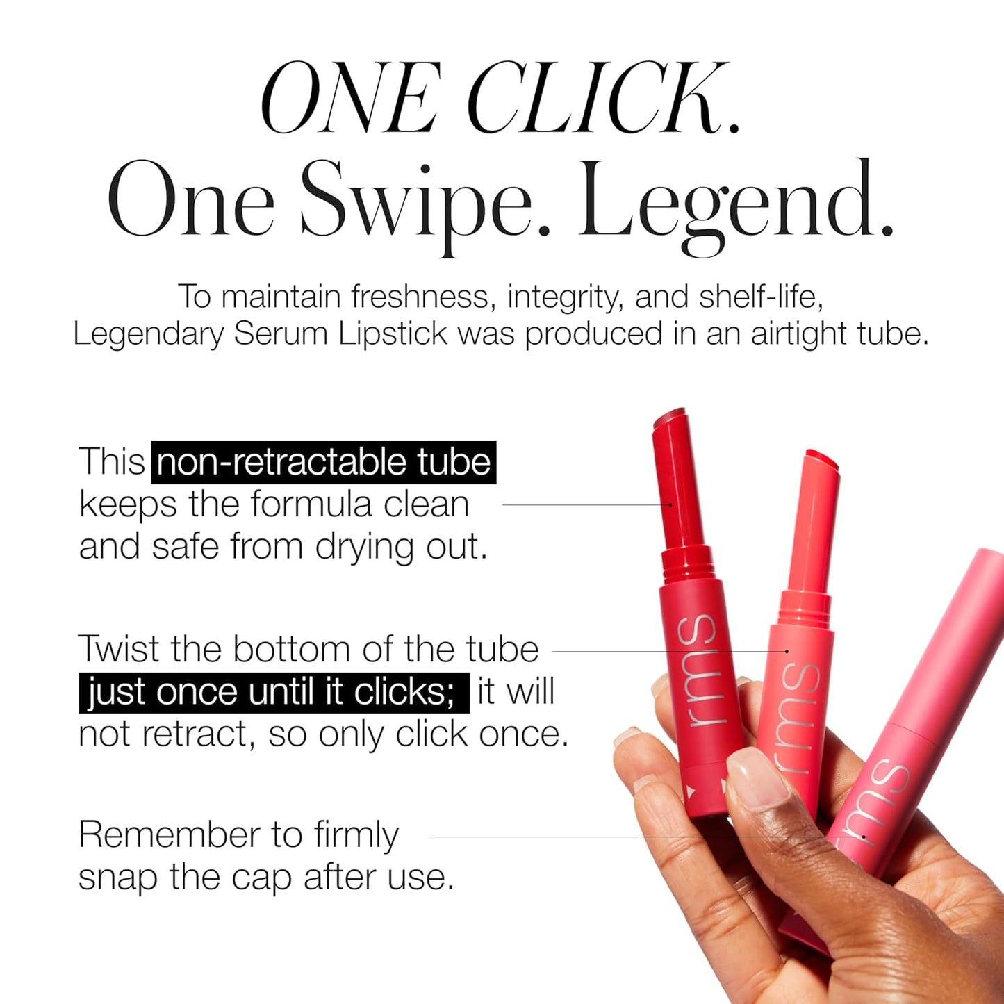 RMS Beauty Legends to Love Kit - 3pc Full-Size Lipstick Set - Hydrating Lip Serum & Long Lasting Nude & Berry Lip Kit - 3 x 0.14 oz