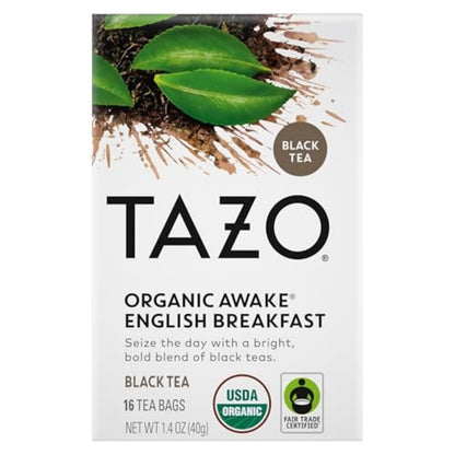 TAZO Organic Awake English Breakfast Black Tea Bags, 96 (16ct - Pack of 6)