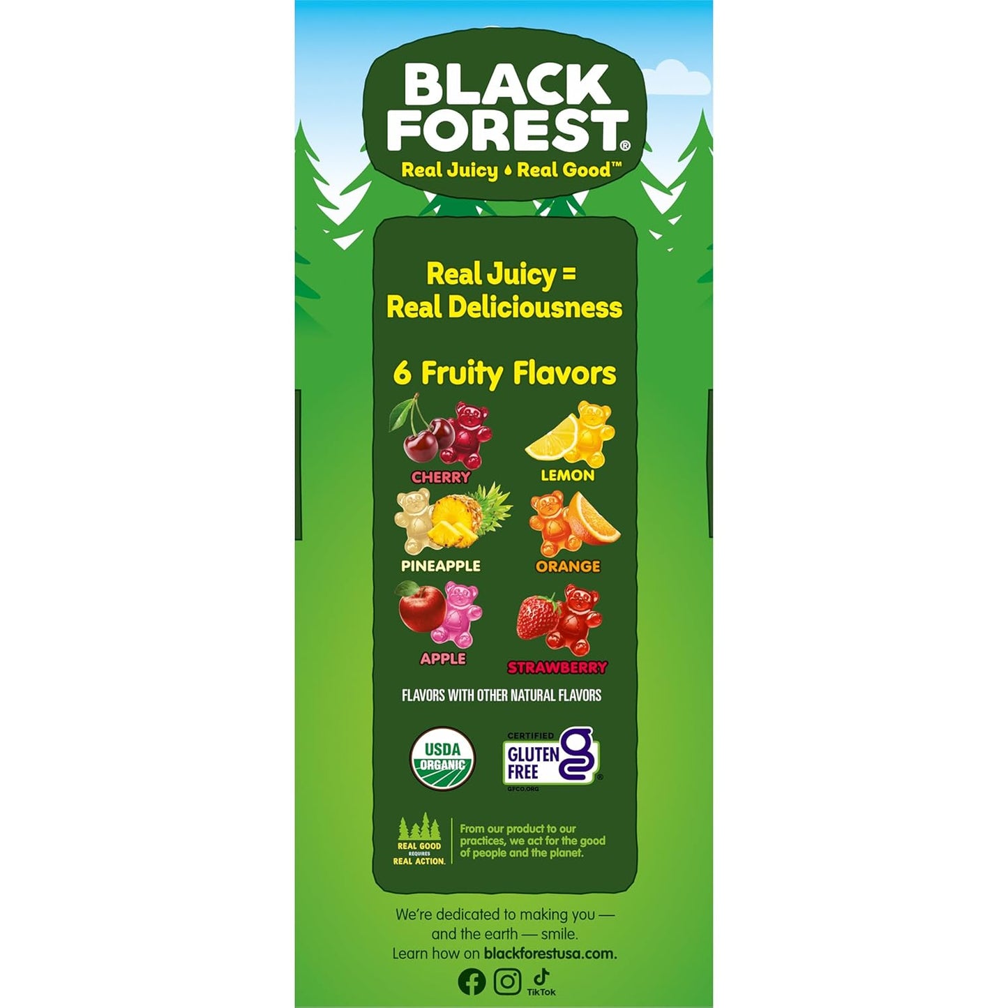 Black Forest Organic Gummy Bears Candy, 0.8 Ounce Pouches (65 Count)