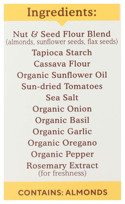 Simple Mills Almond Flour Crackers, Sundried Tomato & Basil, Gluten Free, Flax Seed, Sunflower Seeds, Corn Free, Good for Snacks, Made with whole foods, (Packaging May Vary), 4.25 Ounce