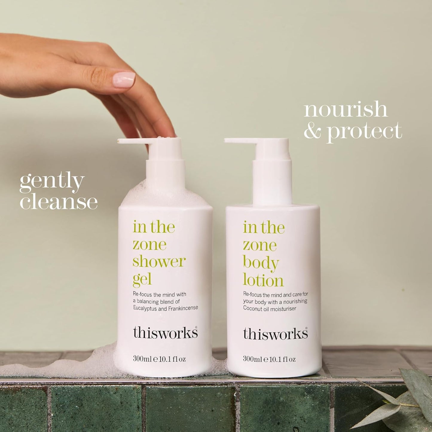 THISWORKS In The Zone Body Lotion 300ml – Hydrating Aromatherapy Body & Hand Lotion with Eucalyptus & Essential Oils, Lightweight Moisturizer for Dry Skin