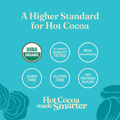 Four Sigmatic Mushroom Hot Cacao Mix with Reishi | Organic Reishi Mushroom, Cinnamon, Cardamom, Reduces Anxiety & Stress, Improves Sleep | USDA Organic | Vegan & Paleo (2 Packs of 10 Packets)