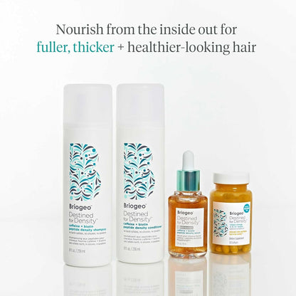 Briogeo Destined for Density Caffeine + Biotin Peptide Density Shampoo & Conditioner Duo | Increases Hair Thickness and Volume for Fine or Thinning Hair | Sulfate-Free | Vegan & Cruelty-Free