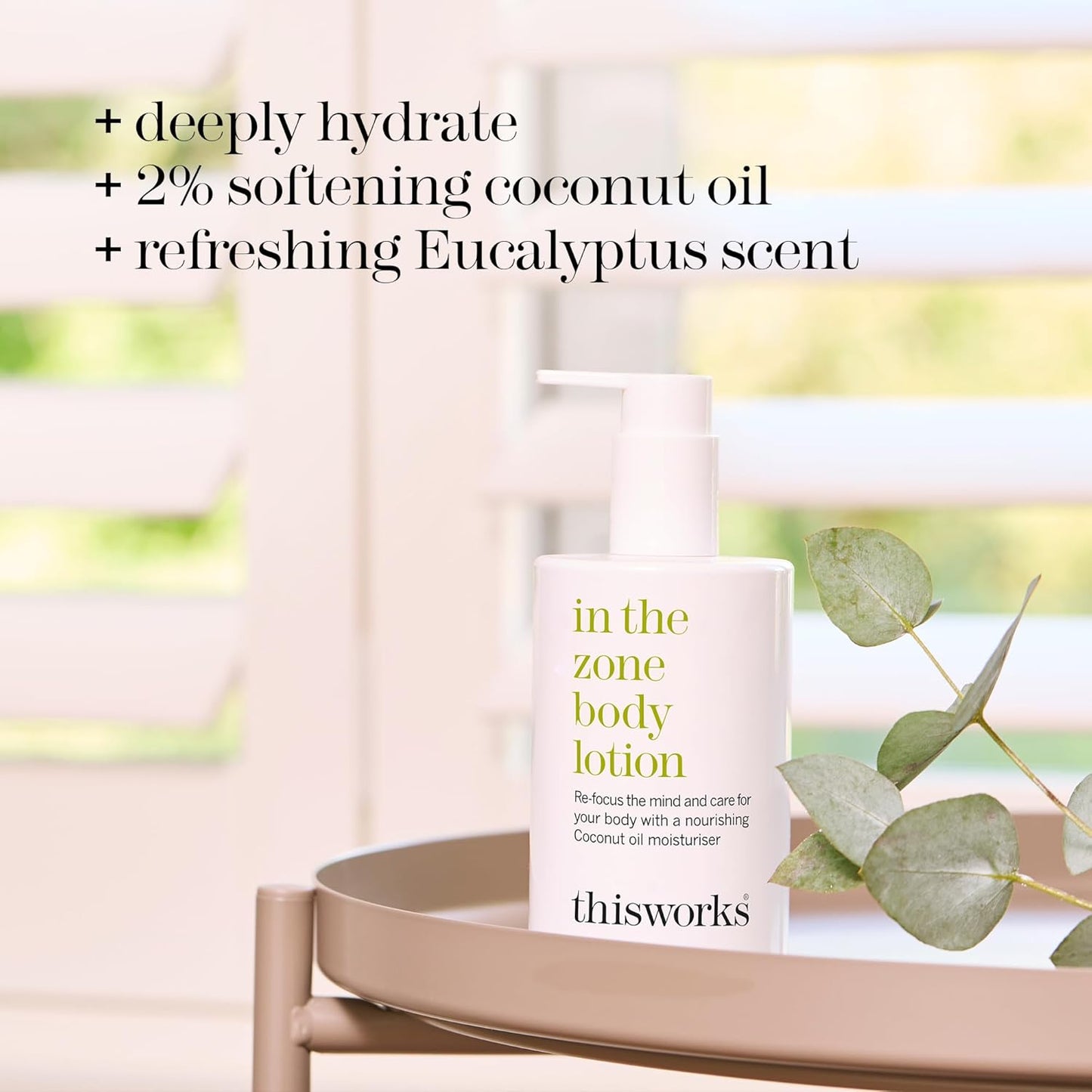 THISWORKS In The Zone Body Lotion 300ml – Hydrating Aromatherapy Body & Hand Lotion with Eucalyptus & Essential Oils, Lightweight Moisturizer for Dry Skin