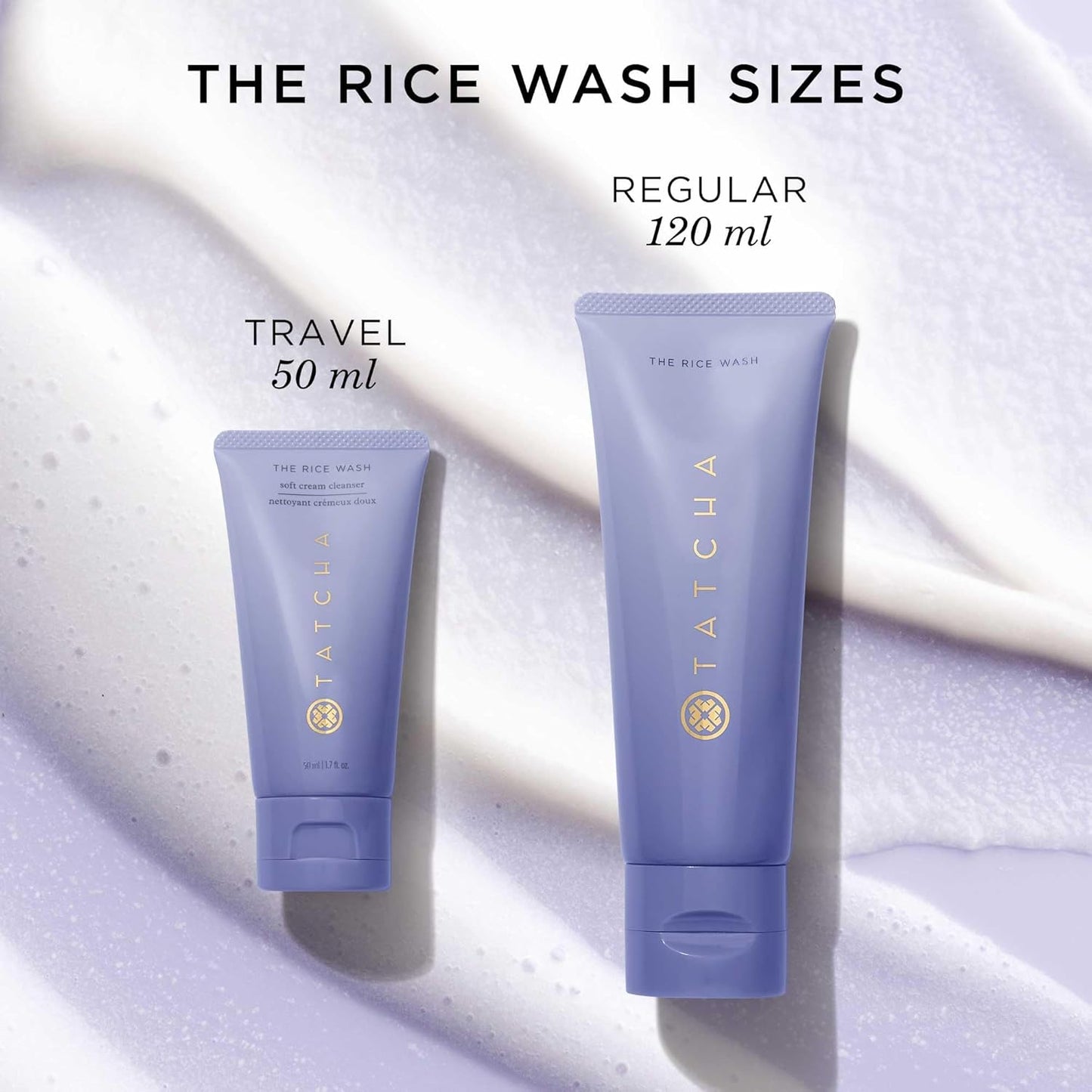 TATCHA The Rice Wash, Travel-Sized | Soft Cream Facial Cleanser - Wash Away Buildup Without Stripping Skin For A Soft, Luminous Complexion | 50 ml/ 1.7 fl. oz.