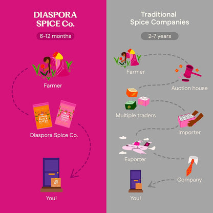 Diaspora Co. Masala Chai Loose Leaf Tea – Authentic Indian Spiced Black Tea with Single-Origin Cardamom, Ginger & Cinnamon – Fresh, Small-Farm Sourced Chai Blend for Latte & Milk Tea (175g Tin)