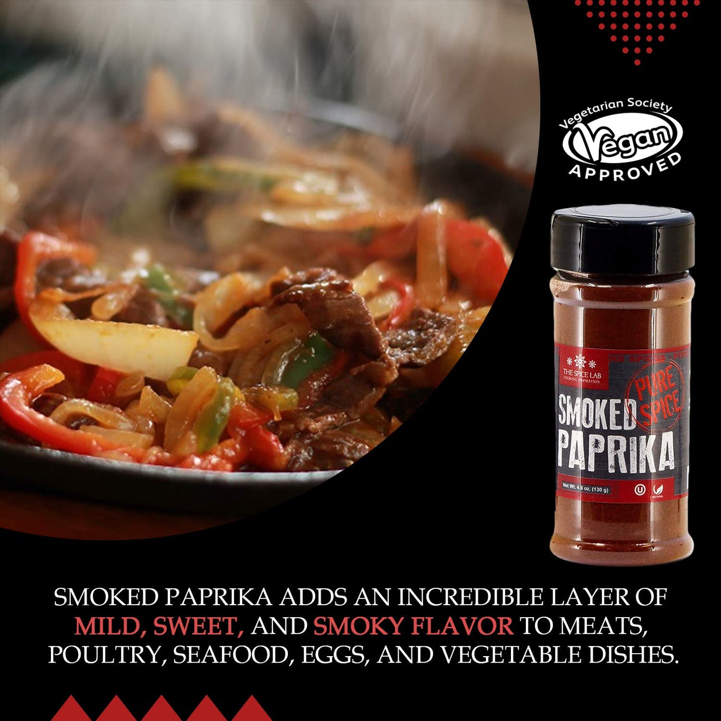 The Spice Lab Sweet Paprika Powder - High Color ASTA 120+ - 2.1 oz French Jar – Premium Gourmet Spanish Paprika Powder - Vegan All Natural Kosher Non GMO Gluten Free Spice – Rich in Antioxidants