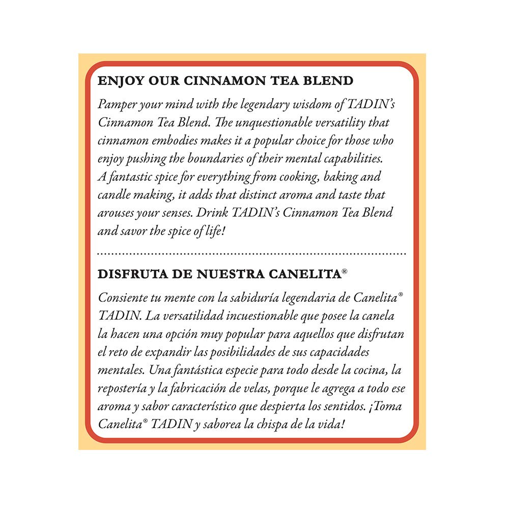Tadin Canelita Cinnamon Tea Blend, 24 Tea Bags each (Pack of 3)