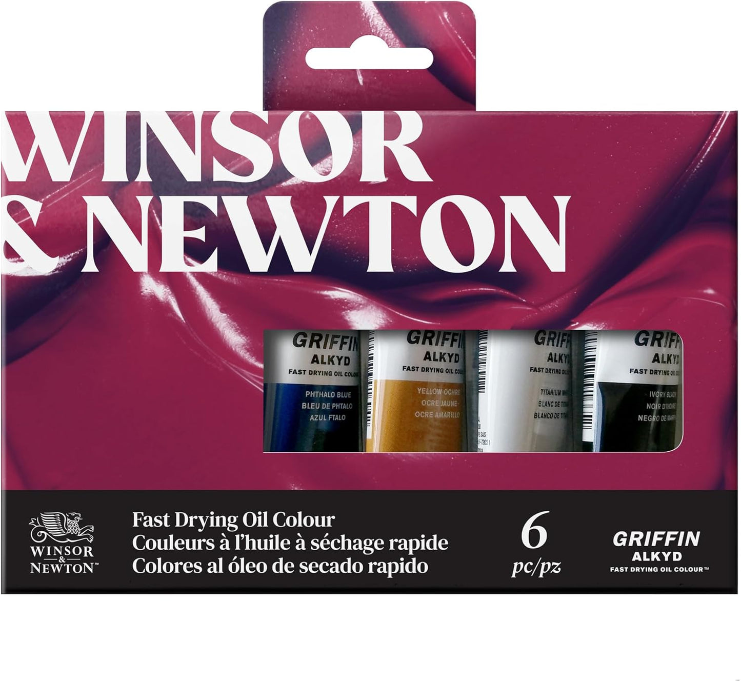 Winsor & Newton Griffin Alkyd Fast Drying Oil Paint, Beginners Set, 6 x 37ml Tubes