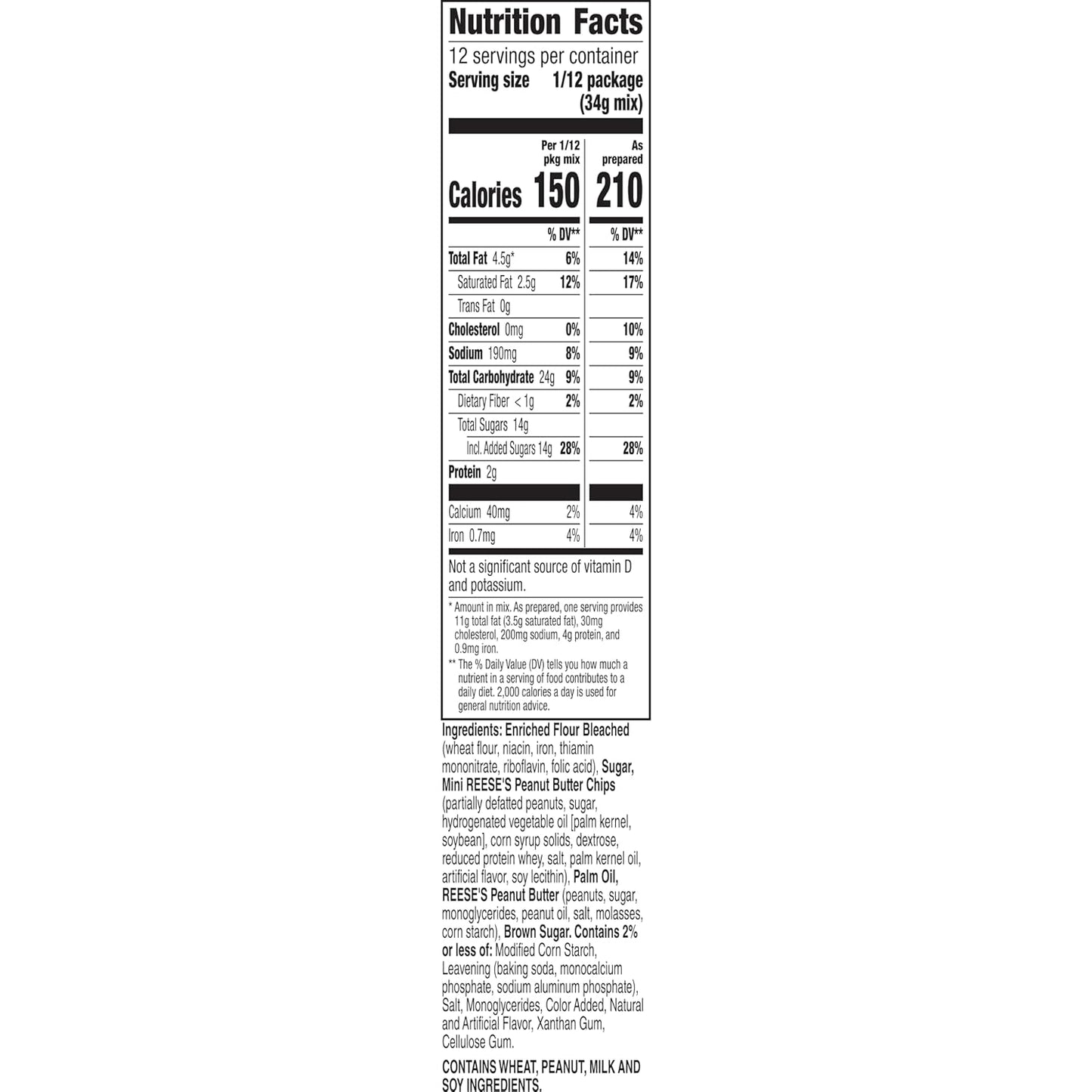 Betty Crocker REESE'S Peanut Butter Coffee Cake Mix with Mini REESE'S Peanut Butter Chips and Brown Sugar Streusel Topping, Holiday Baking, 14.2 oz