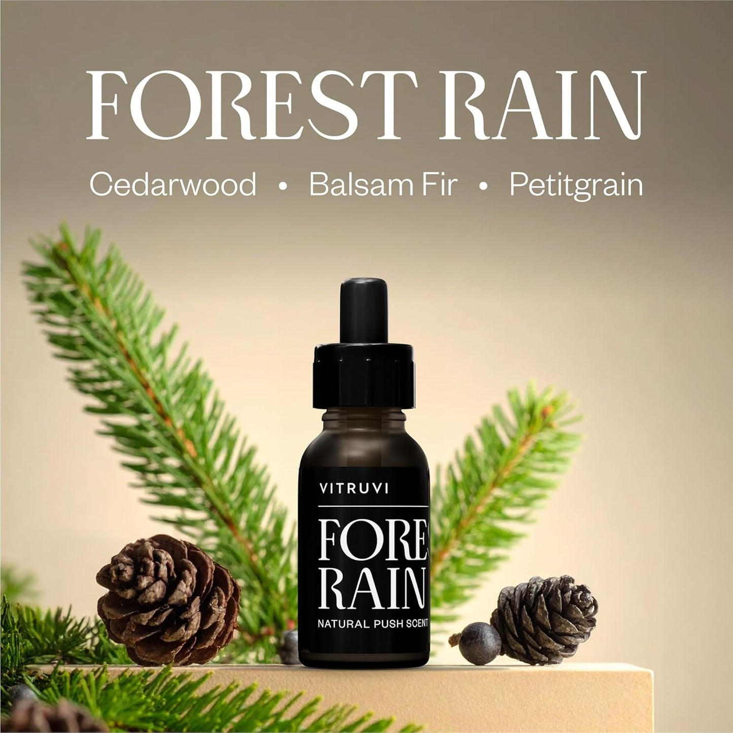Vitruvi Forest Rain Scent Refill for Push Plug-In Diffuser – Refreshing Plug-In Scent Blend with Fir, Cedarwood and zesty Petitgrain – For Use with Vitruvi Push Diffuser Only | 0.5 Fl Oz (Pack of 1)