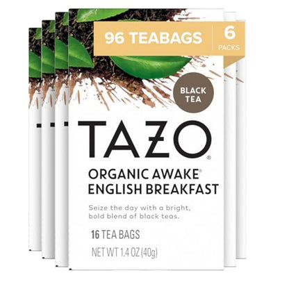 TAZO Organic Awake English Breakfast Black Tea Bags, 96 (16ct - Pack of 6)