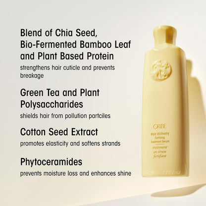 Oribe Hair Alchemy Fortifying Treatment Serum - Prevents Breakage & Strengthens Fragile Hair - Hydrates & Enhances Softness With 450° F Heat Protection - For Weak, Brittle Hair - 5.9 oz