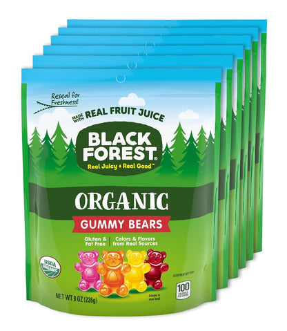Black Forest Organic Gummy Bears Candy, 0.8 Ounce Pouches (65 Count)