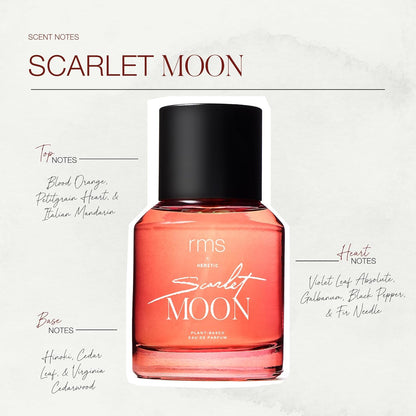 RMS Beauty x Heretic Scarlet Moon Eau De Parfum - Luxury Clean Perfume - Natural Citrus & Woodsy Unisex Fragrance with Hinoki - 1.7 fl oz