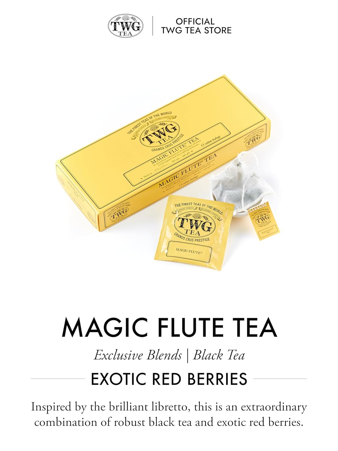 TWG Tea | Morning Ritual Teabag Assortment | Black Tea | 15 Hand Sewn Cotton Teabags | Gift Set