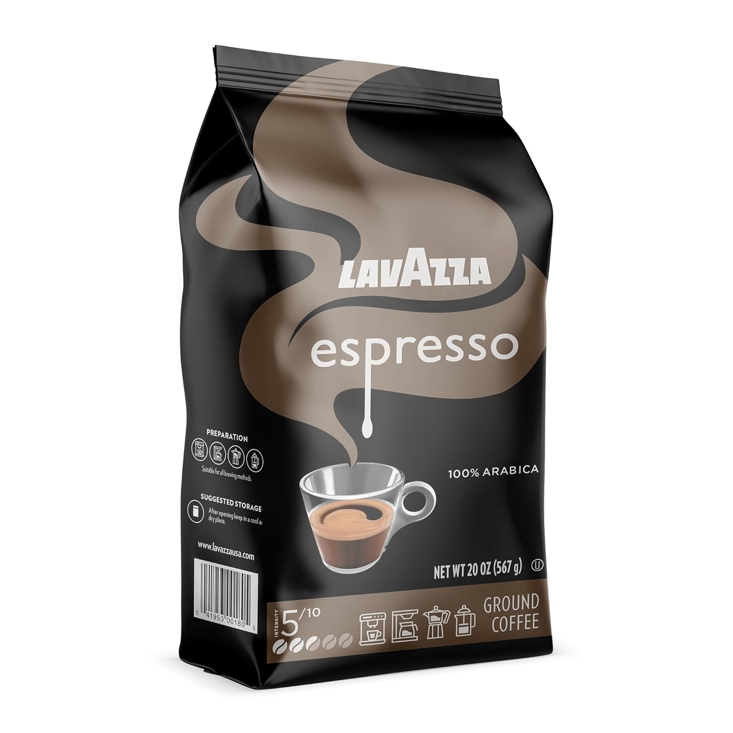 Lavazza Espresso Ground Coffee, Medium Roast, 100% Arabica, 20 oz Bag (Pack of 1)