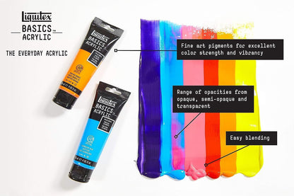 Liquitex Basics Acrylic Paint Set, 3 x 118ml (4-oz.) Tube Paint Set, Two White & One Black