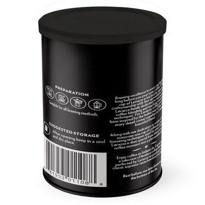Lavazza Decaf Ground Espresso, Medium Roast, 8-Oz Cans (4 Pack) - Authentic Italian, Non GMO, Sweet & Fruity - Packaging May Vary