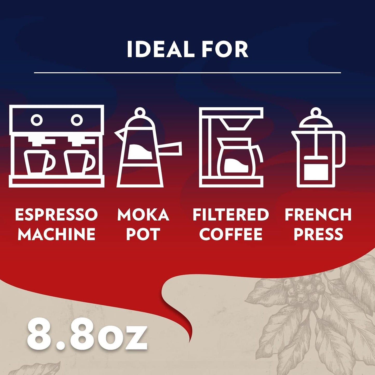 Lavazza Crema e Gusto Ground Coffee, Medium Roast, Arabica and Robusta Blend, 8.8 oz Brick (Pack of 4)