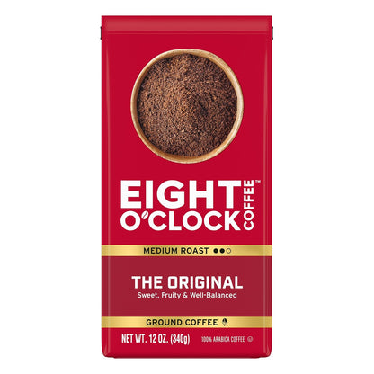Eight O'Clock Coffee The Original Ground Coffee, Medium Roast, 12 Ounce (Pack of 6) - Sweet, Fruity, Well Balanced