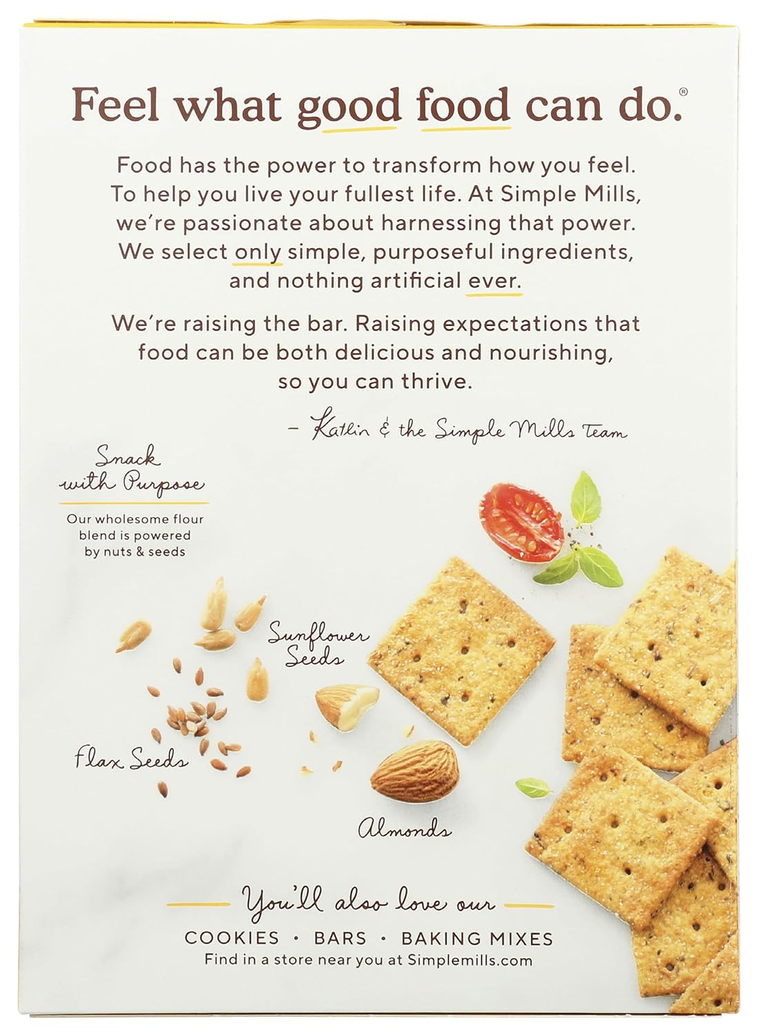 Simple Mills Almond Flour Crackers, Sundried Tomato & Basil, Gluten Free, Flax Seed, Sunflower Seeds, Corn Free, Good for Snacks, Made with whole foods, (Packaging May Vary), 4.25 Ounce