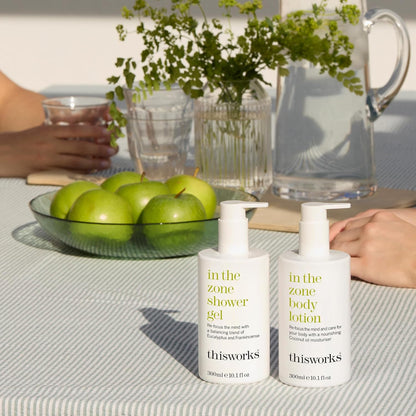 THISWORKS In The Zone Body Lotion 300ml – Hydrating Aromatherapy Body & Hand Lotion with Eucalyptus & Essential Oils, Lightweight Moisturizer for Dry Skin