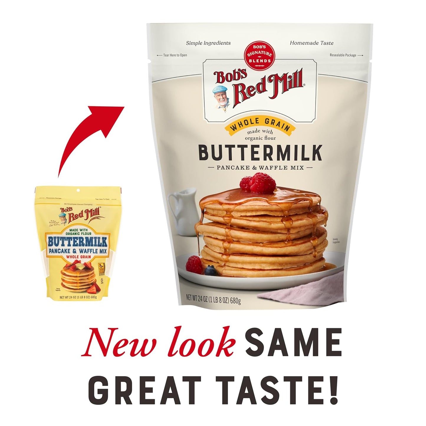 Bob's Red Mill Organic Buttermilk Pancake & Waffle Mix, 24oz (Pack of 1) - Kosher