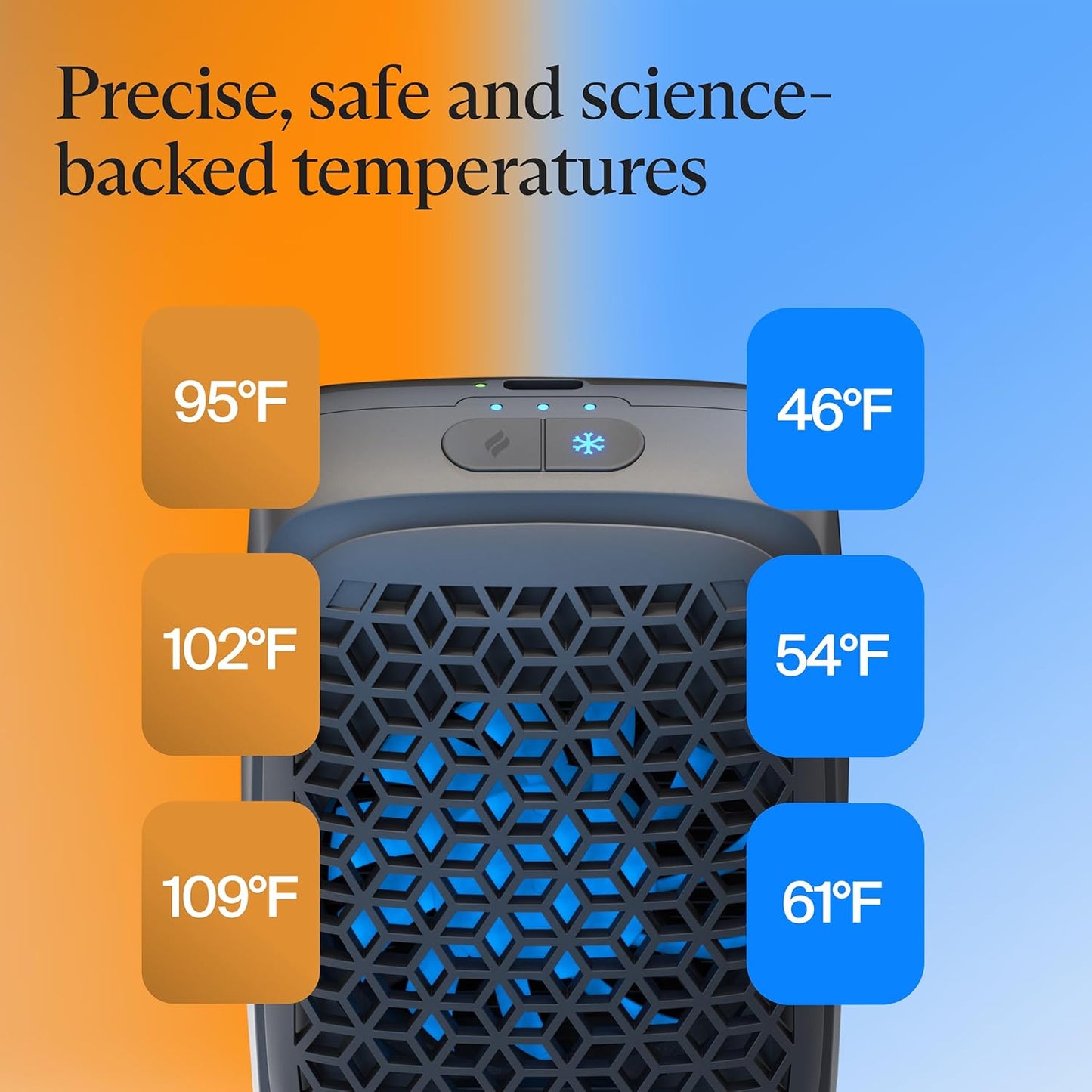 Therabody RecoveryTherm Cube - Instant Heat, Cold and Contrast Therapy for Pain Relief, Aches and Pains, and Muscle Recovery - Portable Hands Free Cryotherapy Machine with Cold Compress & Heating Pad