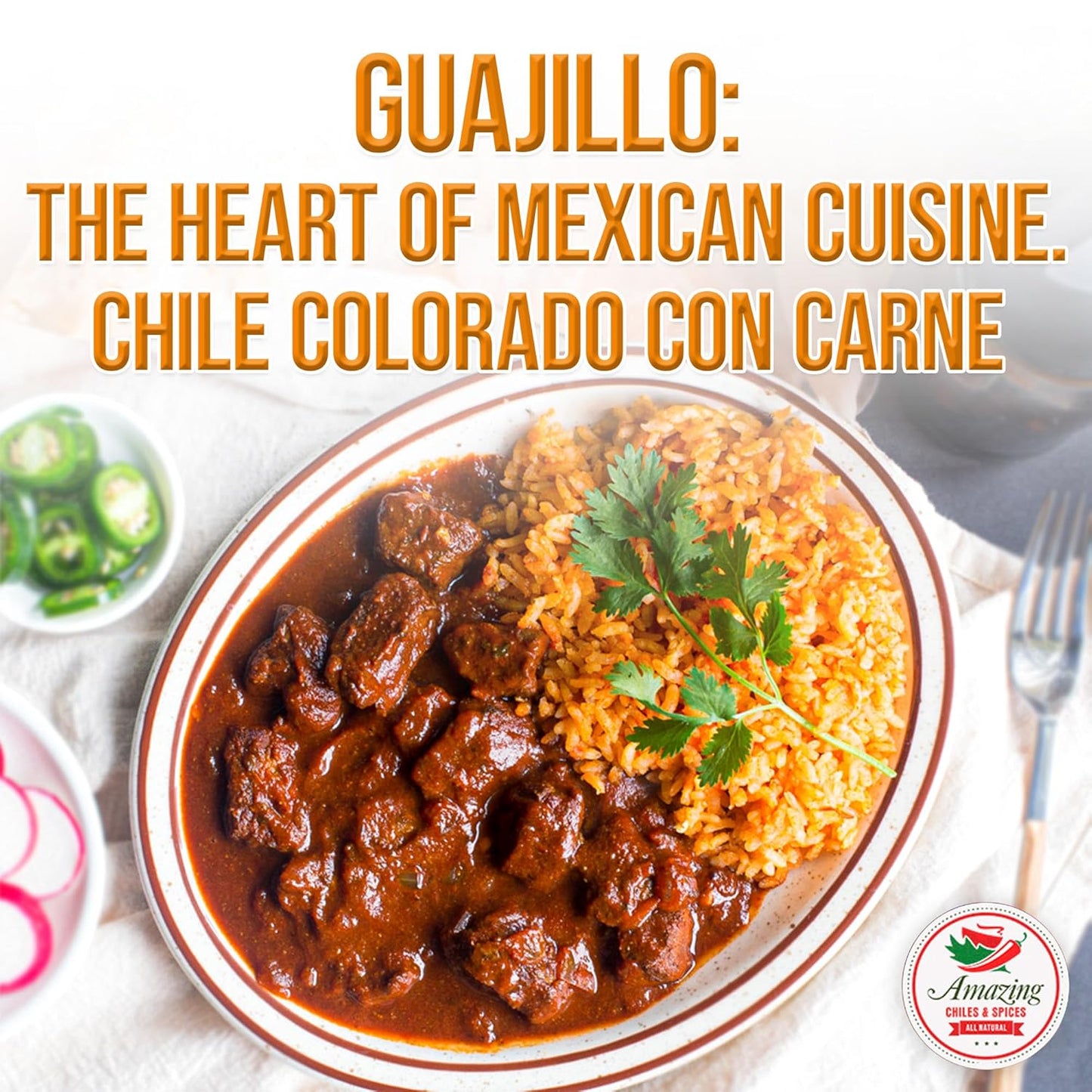 Guajillo Chile Powder Ground (4oz) – Natural and Premium. Great For Chili, Sauces, Stews, Salsa, Meat Rubs, Enchiladas, Mole and Tamales. Tangy Spicy-Sweet Flavor By Amazing Chiles and Spices
