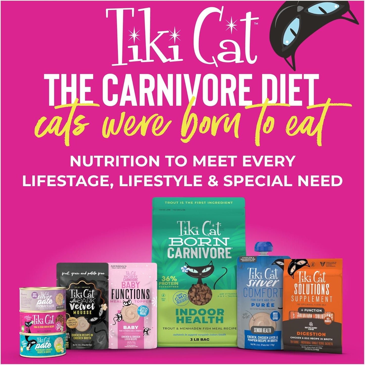 Tiki Cat Friends Chicken Variety Pack, High Protein & High Moisture Wet Cat Food for Adult Cats, 2.5 oz. Can (12 Count)