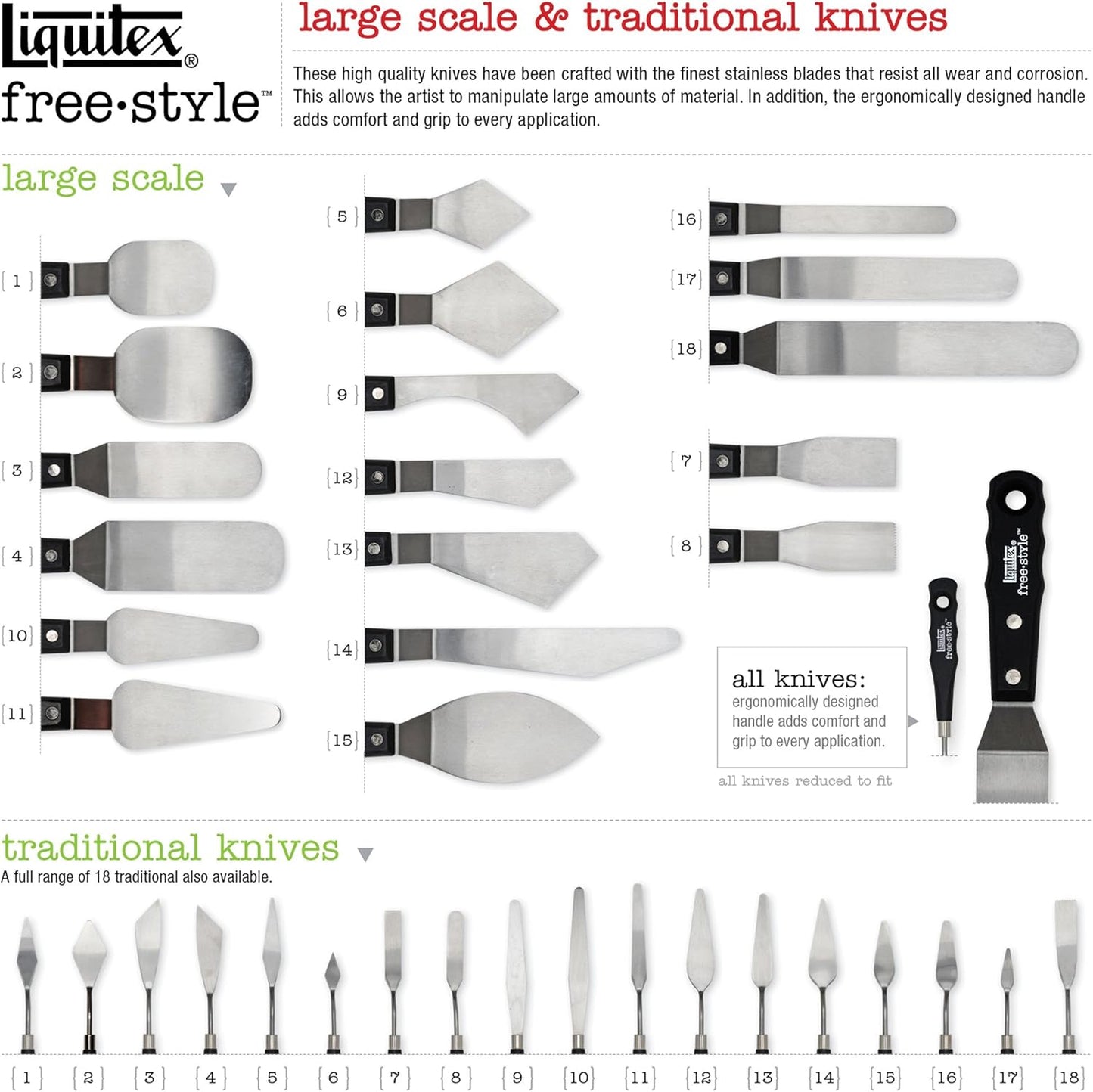 Liquitex Professional Freestyle Traditional Knives 6-Piece Ring Set