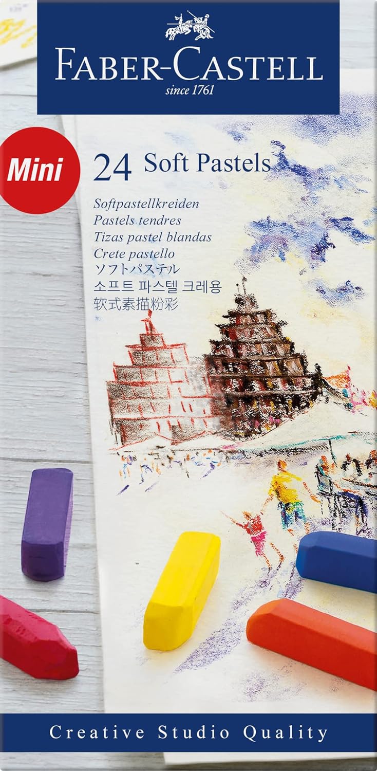 Faber-Castell Creative Studio Soft Pastel Mini Sticks (1.25”) - 24 Vivid Colors