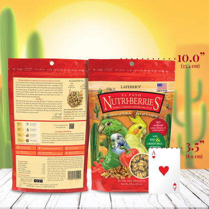 LAFEBER'S El Paso Nutri-Berries Pet Bird Food, Made with Non-GMO and Human-Grade Ingredients, for Small Birds, 10oz (Pack of 2)