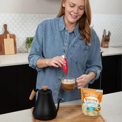Four Sigmatic Vanilla Focus Mushroom Coffee Latte Plant-Based Organic Instant Latte with Lion’s Mane Mushroom for Focus and Mental Clarity Made With Just 6 Organic Ingredients 4.23 oz Bag