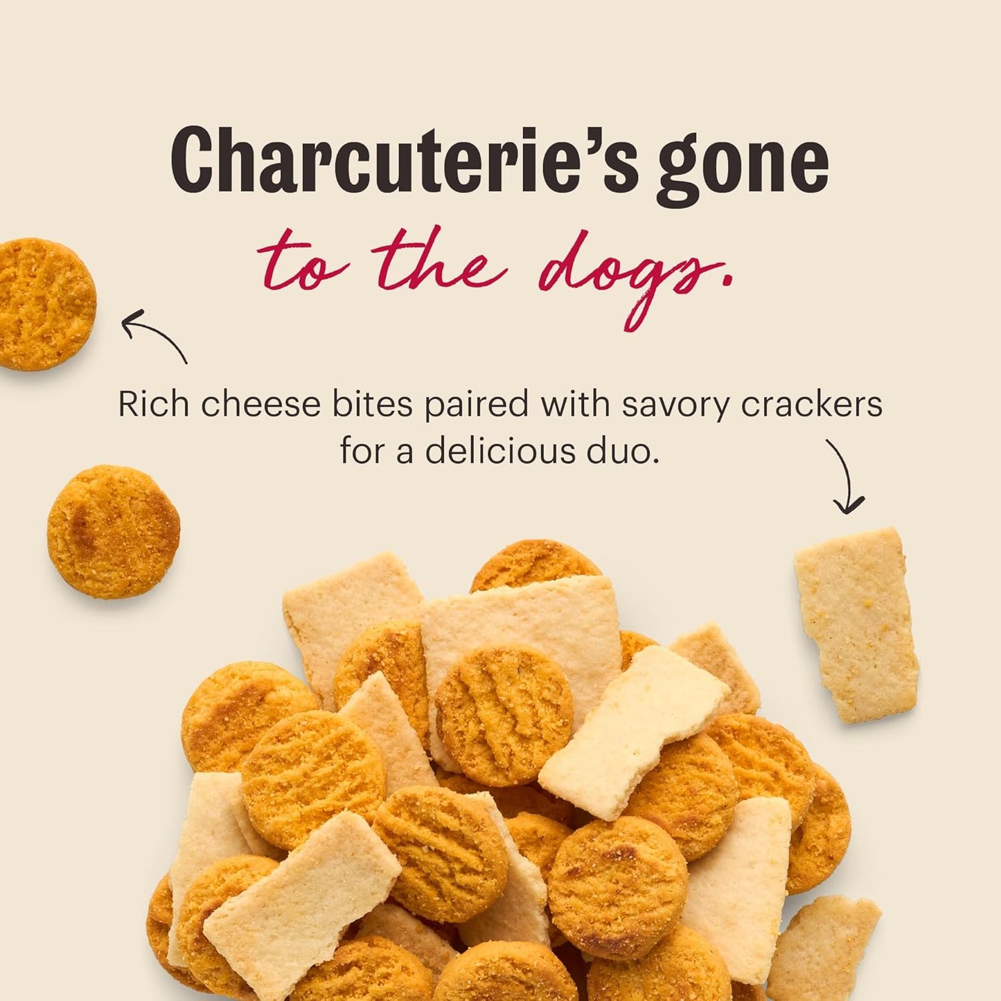 The Honest Kitchen Human Grade Dog Treats Cheese and Crackers, 3.5 oz Pouch