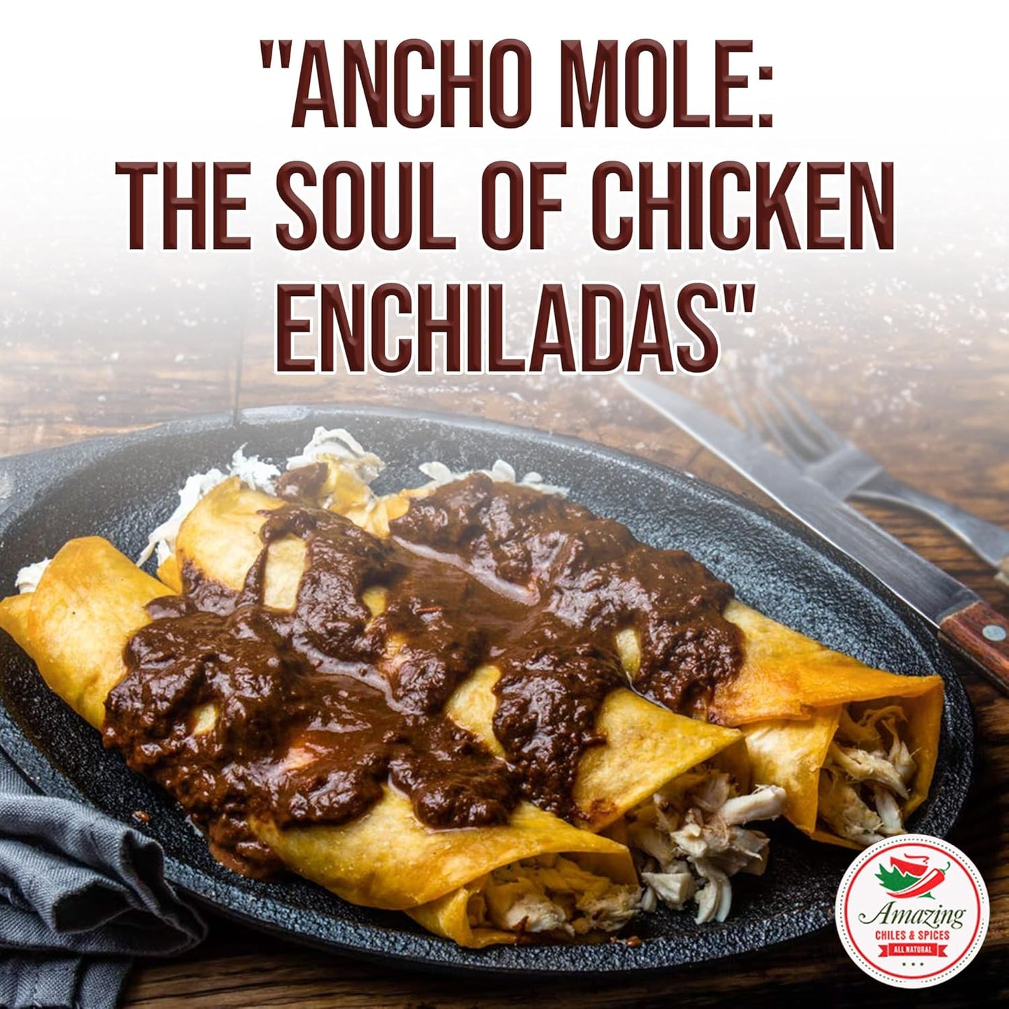 Ancho Chile Pepper Powder Ground (4oz) – Natural and Premium. Great For Recipes Like Mexican Mole, Sauces, Stews, Salsa, Meats, Enchiladas. Mild to Medium Heat, Sweet & Smoky Flavor.