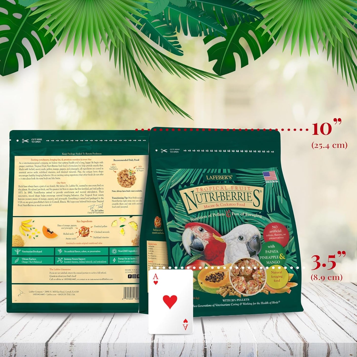 LAFEBER'S Tropical Fruit Nutri-Berries Pet Bird Food, Made with Non-GMO and Human-Grade Ingredients, for Macaws and Cockatoos, 3 lb