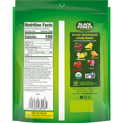 Black Forest Organic Gummy Bears Candy, 0.8 Ounce Pouches (65 Count)