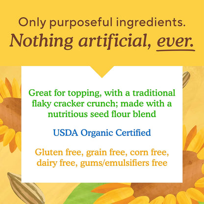 Simple Mills Organic Seed Crackers, Everything, Gluten Free, Flax Seed, Sunflower Seeds, Corn Free, Low-Calorie Snacks, Plant Based, Nutrient Dense, 4.25oz, 3 Count