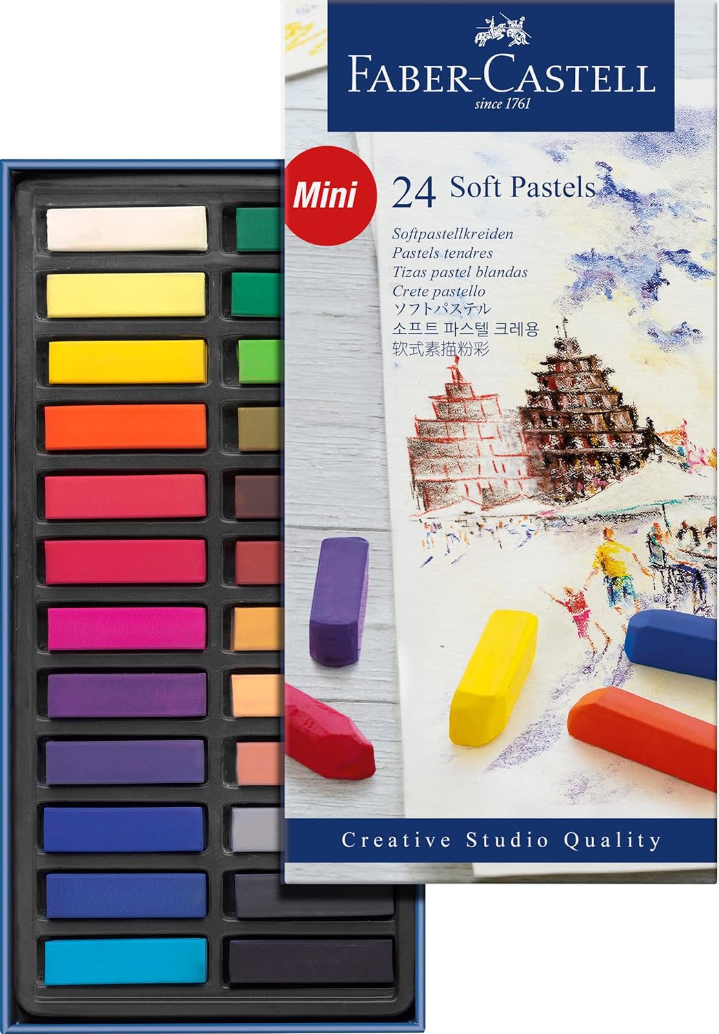Faber-Castell Creative Studio Soft Pastel Mini Sticks (1.25”) - 24 Vivid Colors