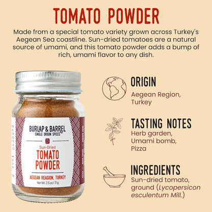 Burlap & Barrel Fusion: Sun-Dried Tomato Powder and Wild Mountain Cumin Bundle - Elevate Your Dishes with Umami Richness and Exotic Aromas!