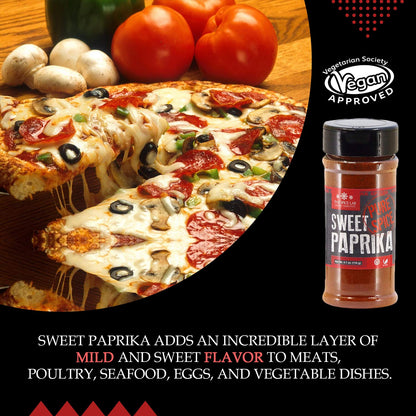 The Spice Lab Sweet Paprika Powder - High Color ASTA 120+ - 2.1 oz French Jar – Premium Gourmet Spanish Paprika Powder - Vegan All Natural Kosher Non GMO Gluten Free Spice – Rich in Antioxidants