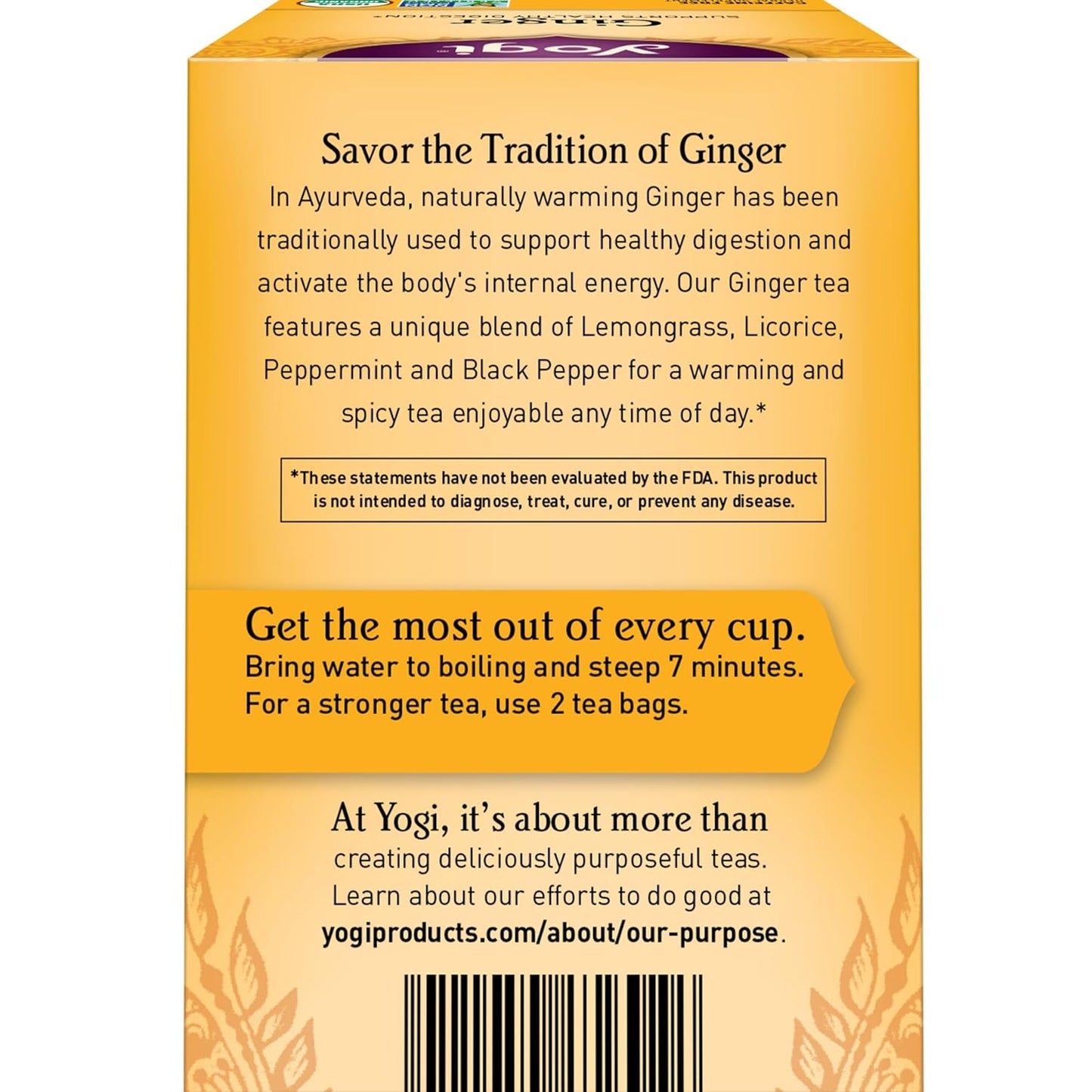 Yogi Tea Ginger - 16 Bags per Pack (4 Packs) - Organic Digestive Support Tea - Includes Ginger Root, Lemongrass, Licorice Root, Peppermint Leaf & Black Pepper
