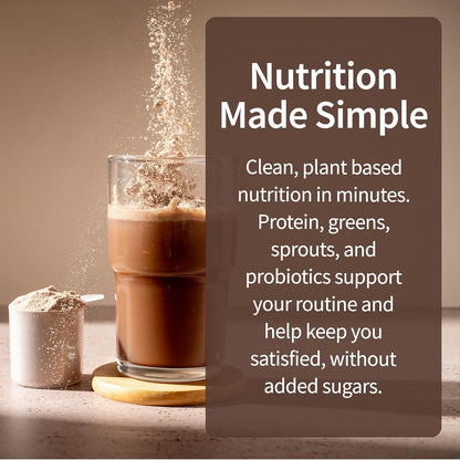 Garden of Life Meal Replacement Shakes, Raw Organic, Chocolate Protein Powder with Plant Based Pea Protein, Sprouts, Greens, Probiotics, Dairy Free 14 Servings