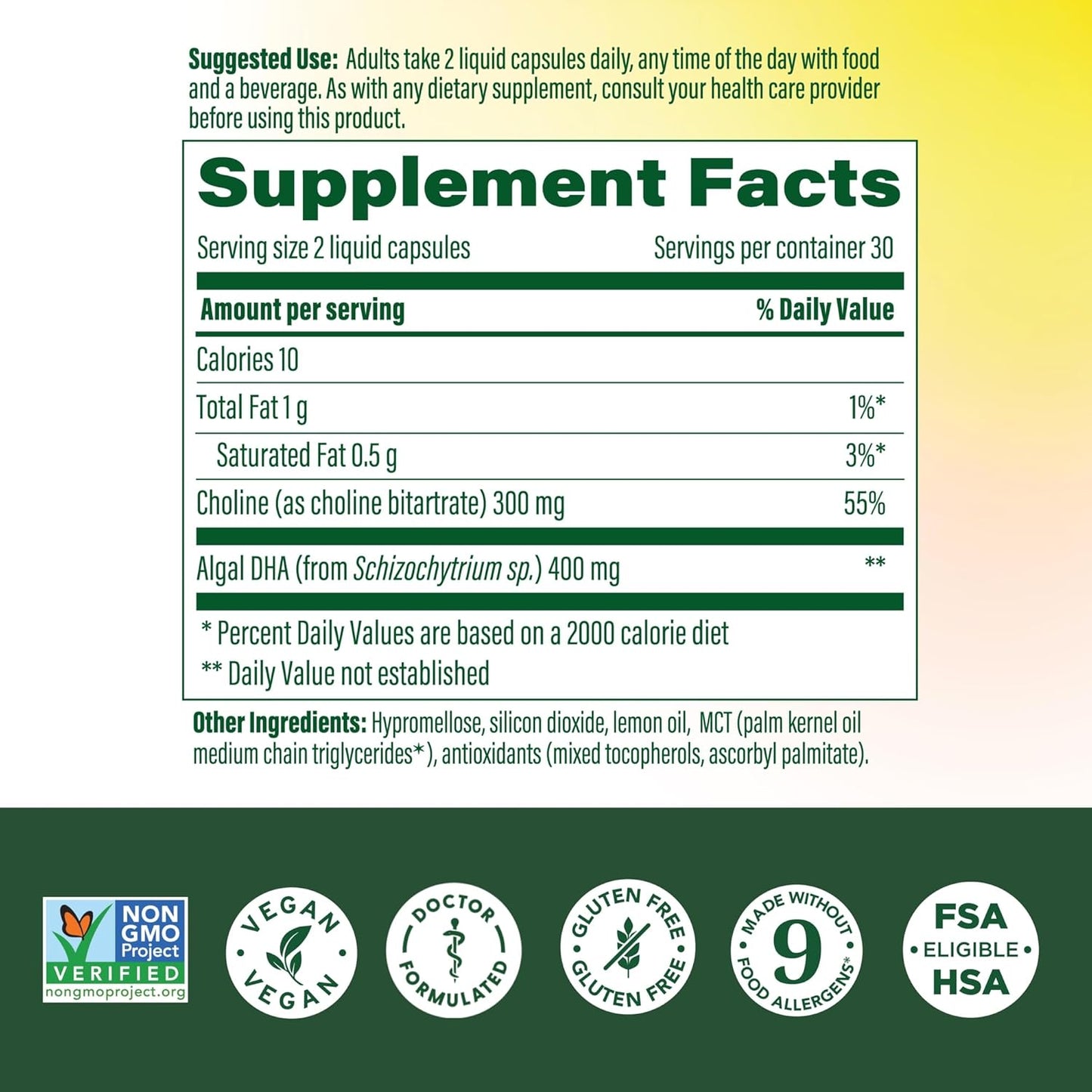 MegaFood Baby & Me 2 Prenatal Vitamins for Women, DHA & Choline Supplements, Liquid DHA and Choline for Baby's Brain and Eye Development During Pregnancy, Vegan, 60 Capsules (30 Servings)